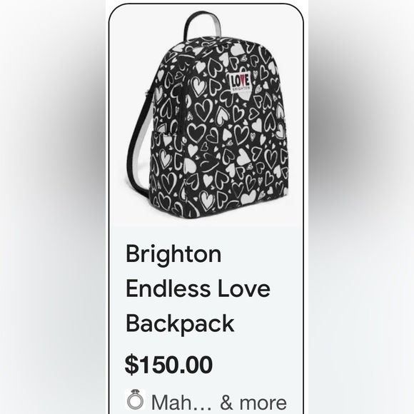 Brighton Stylish Black and White Endless Love Backpack - Picture 6 of 6
